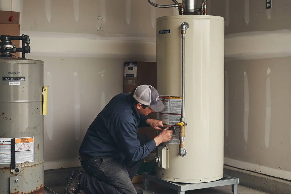 Water heater and shutoff valve replacement in Noble
